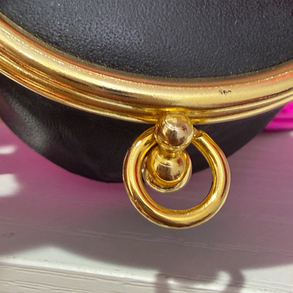 Valentino Garavani Black and Gold Coin Pouch - Picture 9 of 14